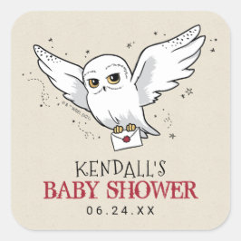 Harry Potter | Hedwig Baby Shower Vierkante Sticke Sticker