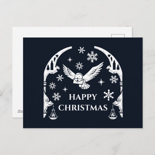 HARRY POTTER™ Hedwig bezorgt vakantiebrief Feestdagenkaart (Voorkant / Achterkant)