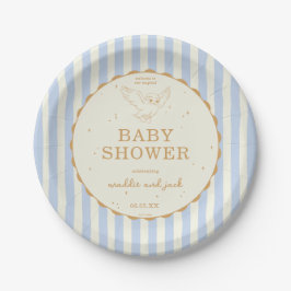 Harry Potter Hedwig Blauw Gestreepte Baby Shower Papieren Bordje
