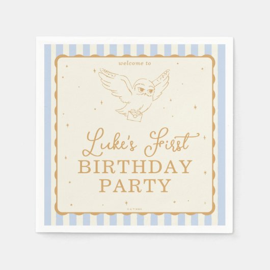 Harry Potter Hedwig Blauwe Magische Verjaardag Servet (Voorkant)