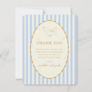 Harry Potter Hedwig Blauwe Streep Baby Shower Bedankkaart