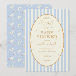 Harry Potter Hedwig Blauwe Streep Baby Shower Kaart