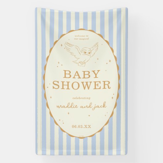 Harry Potter Hedwig Blauwe Streep Baby Shower Spandoek (Verticaal)