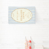 Harry Potter Hedwig Blauwe Streep Baby Shower Spandoek (Insitu)