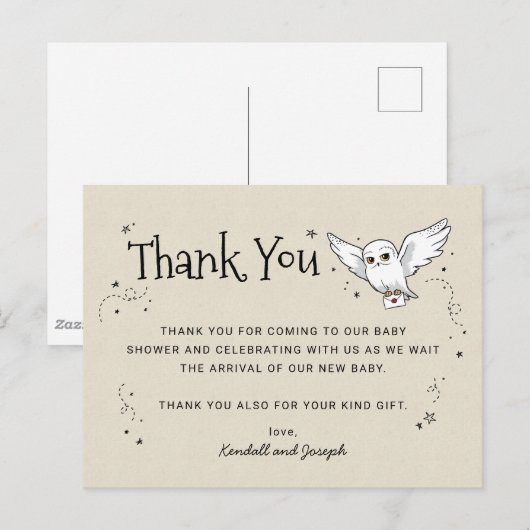 Harry Potter | Hedwig - Dank je wel Briefkaart (Voorkant / Achterkant)