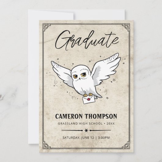 Harry Potter | Hedwig Graduation Party Aankondiging (Voorkant)