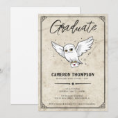 Harry Potter | Hedwig Graduation Party Kaart (Voorkant / Achterkant)