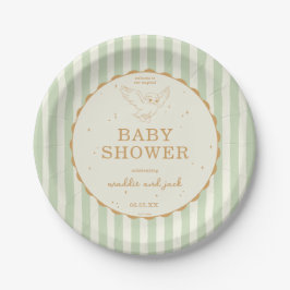 Harry Potter Hedwig Groen Gestreepte Baby Shower Papieren Bordje
