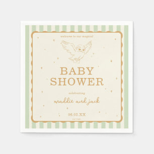 Harry Potter Hedwig Groen Gestreepte Baby Shower Servet