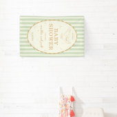 Harry Potter Hedwig Groene Streep Baby Shower Spandoek (Insitu)