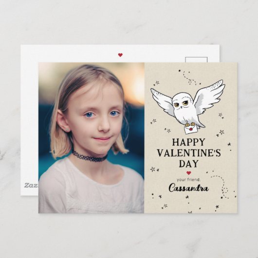 Harry Potter | Hedwig Happy Valentijnsdag Briefkaart (Voorkant / Achterkant)