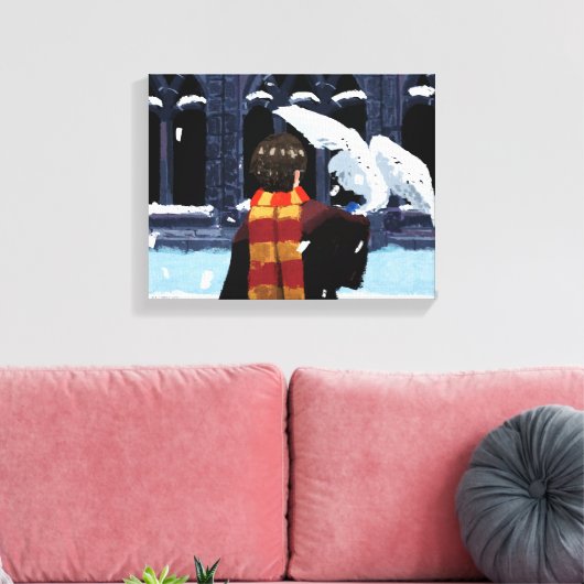 HARRY POTTER™ & Hedwig in de sneeuw Canvas Afdruk (Insitu (Woonkamer))