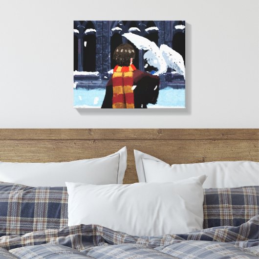 HARRY POTTER™ & Hedwig in de sneeuw Canvas Afdruk (Insitu (Slaapkamer))