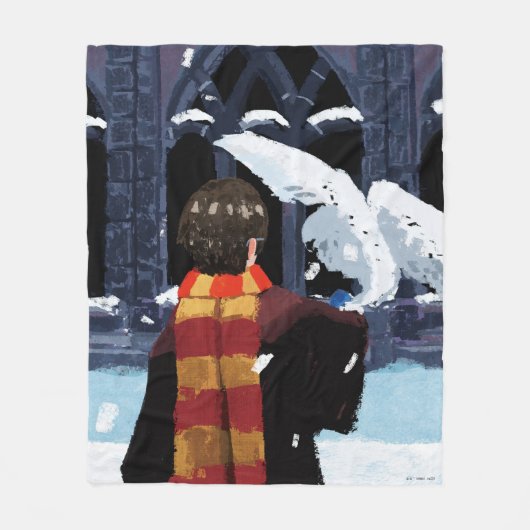 HARRY POTTER™ & Hedwig in de sneeuw Fleece Deken (Voorkant)