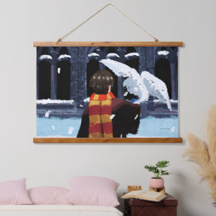 HARRY POTTER™ & Hedwig in de sneeuw Hangend Wandkleed