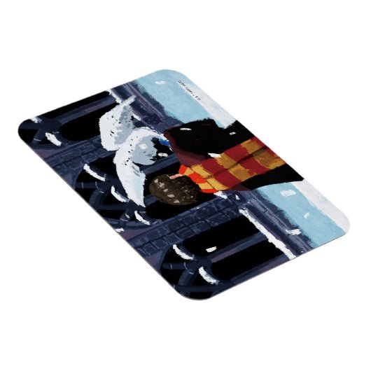 HARRY POTTER™ & Hedwig in de sneeuw Magneet (Rechterzijde)