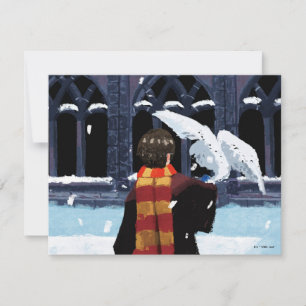 HARRY POTTER™ & Hedwig in de sneeuw Notitiekaartje