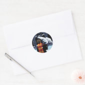 HARRY POTTER™ & Hedwig in de sneeuw Ronde Sticker (Envelop)