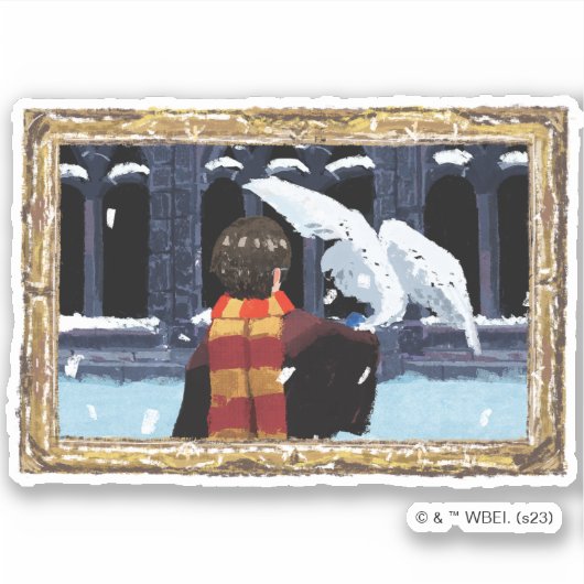 HARRY POTTER™ & Hedwig in de sneeuw Sticker (Voorkant)