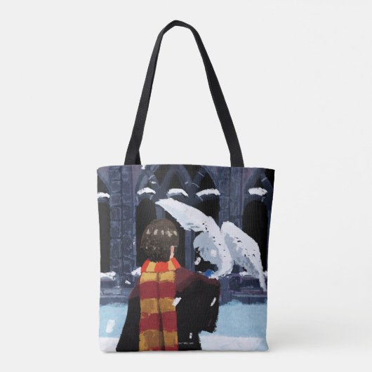 HARRY POTTER™ & Hedwig in de sneeuw Tote Bag (Achterkant)