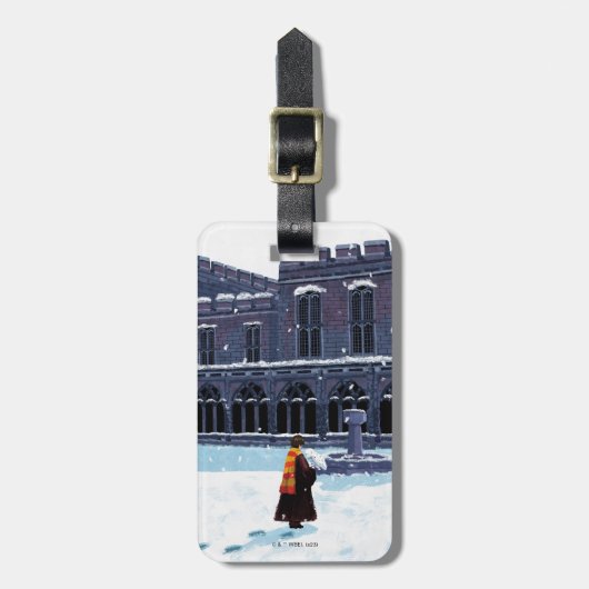 HARRY POTTER™ & Hedwig in HOGWARTS™ Courtyard Bagagelabel (Voorkant verticaal)