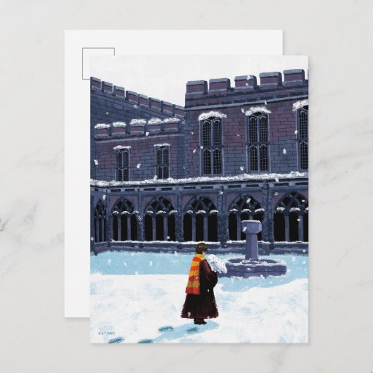 HARRY POTTER™ & Hedwig in HOGWARTS™ Courtyard Briefkaart (Voorkant / Achterkant)