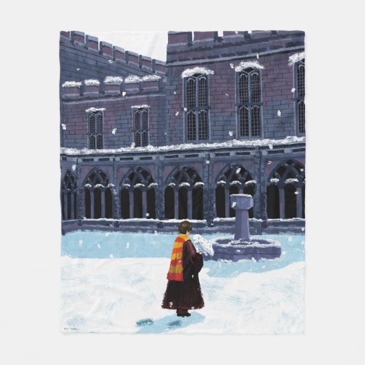 HARRY POTTER™ & Hedwig in HOGWARTS™ Courtyard Fleece Deken (Voorkant)