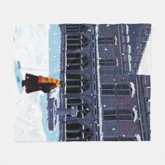 HARRY POTTER™ & Hedwig in HOGWARTS™ Courtyard Fleece Deken (Voorkant (Horizontaal))