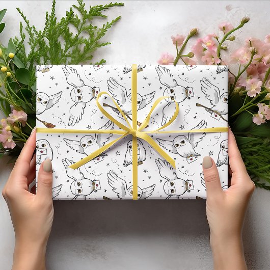Harry Potter | Hedwig-patroon - Baby Shower Cadeaupapier
