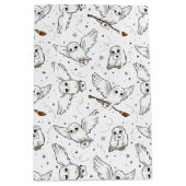 Harry Potter | Hedwig-patroon - Baby Shower Medium Cadeauzakje (Voorkant)