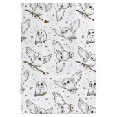 Harry Potter | Hedwig-patroon - Baby Shower Medium Cadeauzakje (Achterkant)