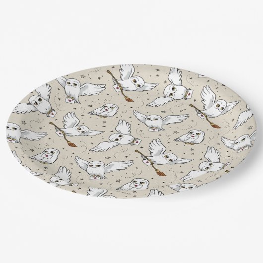 Harry Potter | Hedwig Pattern - Baby shower Papieren Bordje (Gekanteld)
