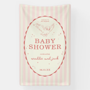 Harry Potter Hedwig Roze Streep Baby Shower Spandoek