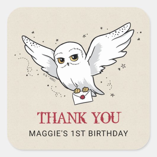 Harry Potter | Hedwig Special Delivery Birthday Vierkante Sticker (Voorkant)