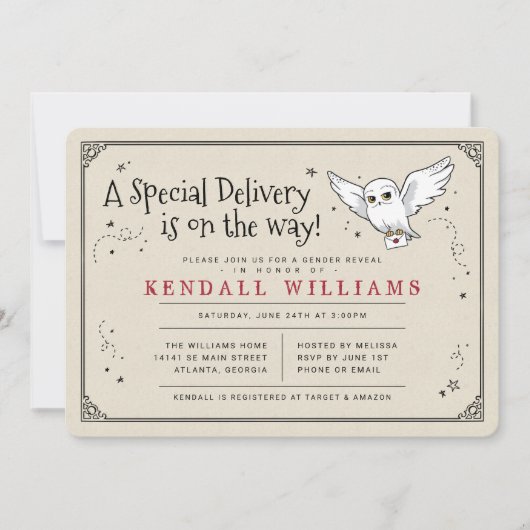 Harry Potter Hedwig Special Delivery Geslacht beke Kaart (Voorkant)