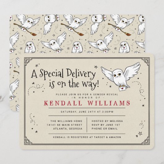 Harry Potter Hedwig Special Delivery Geslacht onth Kaart (Voorkant / Achterkant)