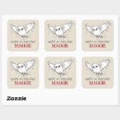 Harry Potter | Hedwig Verjaardag Bezorging Vierkante Sticker (Vel)