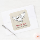 Harry Potter | Hedwig Verjaardag Levering op Afroe Vierkante Sticker (Envelop)