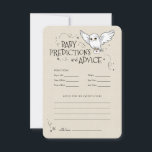 Harry Potter - Hedwig | Voorspellingen en advies v Kaart<br><div class="desc">Voeg een magisch tintje toe aan je baby shower met deze voorspellingen en advieskaart met het thema Harry Potter met Hedwig. Perfect voor het creëren van een leuke en interactieve activiteit, dit betoverende ontwerp nodigt gasten uit om hun voorspellingen en advies te delen terwijl u zich voorbereidt om uw kleine...</div>