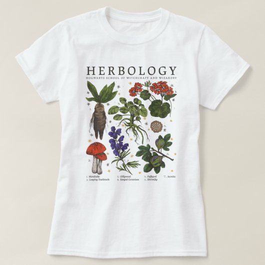 Harry Potter Herbologie Planten met korte mouwen T-shirt (Design voorkant)