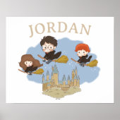 HARRY POTTER™, Hermelien en Ron vliegen over HOGWA Poster (Voorkant)