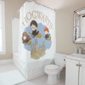 HARRY POTTER™, Hermelien & Ron Fly Over Zweinstein Douchegordijn (In situ)