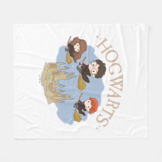 HARRY POTTER™, Hermelien & Ron Fly Over Zweinstein Fleece Deken (Voorkant (Horizontaal))
