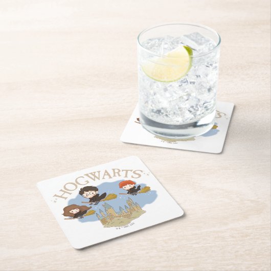 HARRY POTTER™, Hermelien & Ron Fly Over Zweinstein Kartonnen Onderzetters (Insitu)