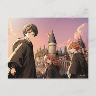 HARRY POTTER™ Hermelien & Ron HOGWARTS™ Anime Scen Briefkaart