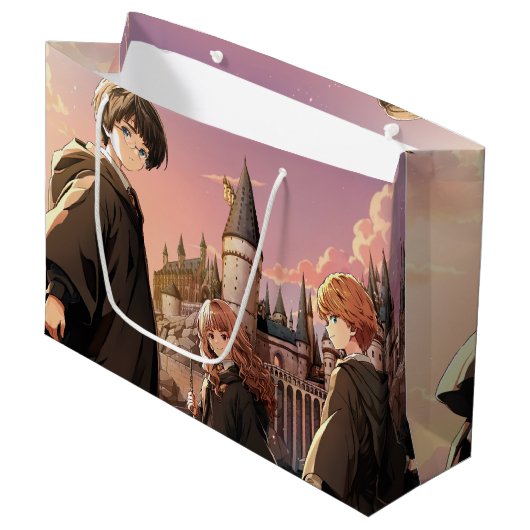 HARRY POTTER™ Hermelien & Ron HOGWARTS™ Anime Scen Groot Cadeauzakje (Voorkant Gekanteld)