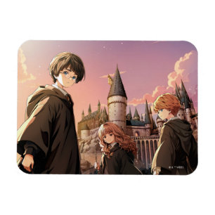 HARRY POTTER™ Hermelien & Ron HOGWARTS™ Anime Scen Magneet
