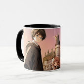 HARRY POTTER™ Hermelien & Ron HOGWARTS™ Anime Scen Mok (Voorkant links)