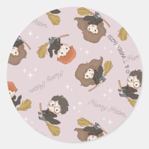 HARRY POTTER™, Hermelien & Ron Vliegpatroon Ronde Sticker