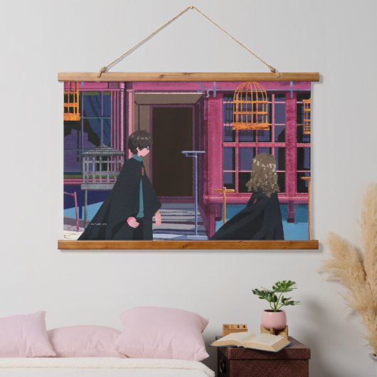 HARRY POTTER™ & Hermione bij Eeylops Owl Emporium Hangend Wandkleed (Slaapkamer)